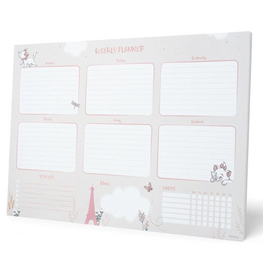 BLOC PLANIFICATEUR HEBDOMADAIRE A4 DISNEY BONJOUR MARIE