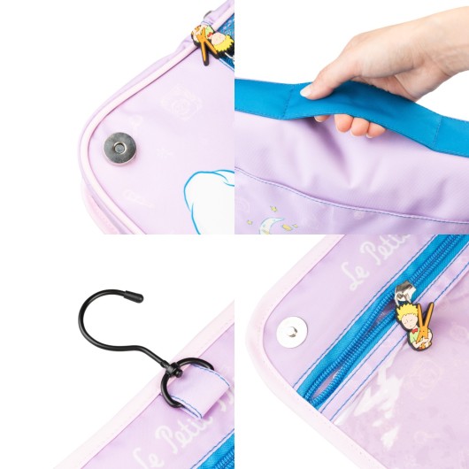 TROUSSE DE TOILETTE AVEC ANSE ET CROCHET DE SUSPENSION POUR LE VOYAGE LE PETIT PRINCE
