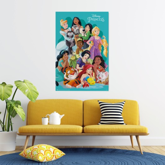 POSTER DISNEY – PRINCESSES ET ANIMAUX DE COMPAGNIE