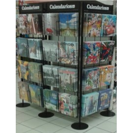 STRUCTURE PARAVENT NOIRE POUR GRILLE 8 CASIERS CALENDRIERS (SANS MARCHANDISE)