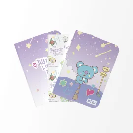 PACK 3 CARNETS A6 BT21 THE JOURNEY KOYA
