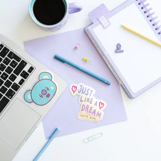 PACK 2 STICKERS VINYLE BT21 THE JOURNEY KOYA