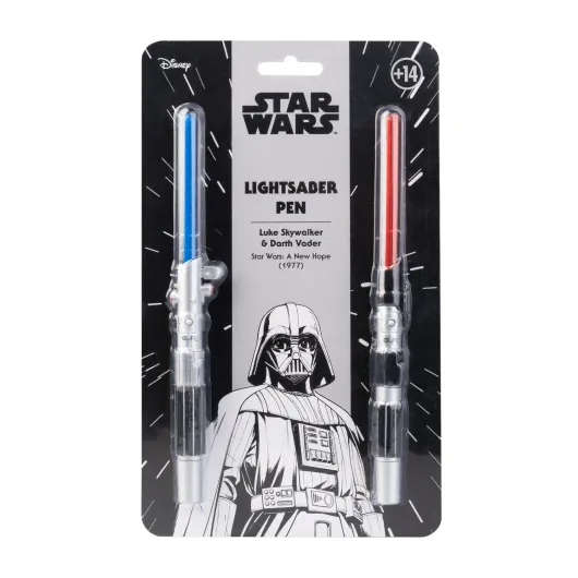 PACK DE 2 STYLOS SABRE LASER STAR WARS LUKE SKYWALKER ET DARK VADOR