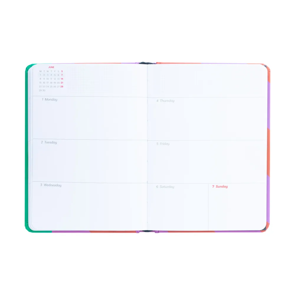 AGENDA ANNUEL 2026 SEMAINIER A6 COLOR FUN RISE PLAN ACTION