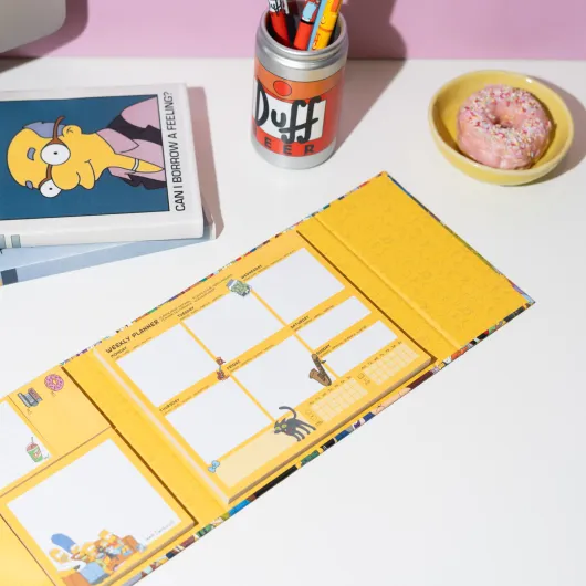 PLANIFICATEUR HEBDOMADAIRE AVEC NOTES ADHESIVES LES SIMPSON