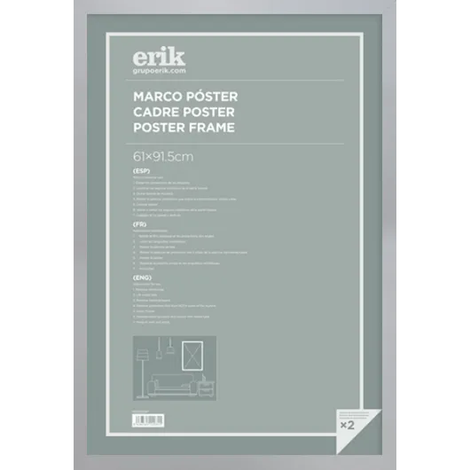 CADRE DE POSTER 61X91,5 CM MDF ARGENTÉ