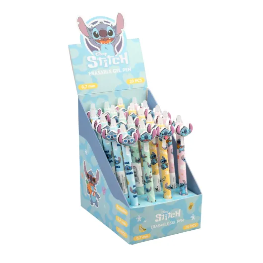 PACK 20 STYLOS GEL EFFACABLE DISNEY STITCH TROPICAL