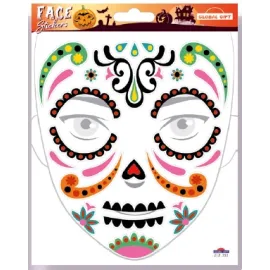 AUTOCOLLANTS MAQUILLAGE HALLOWEEN DIA DE LOS MUERTOS