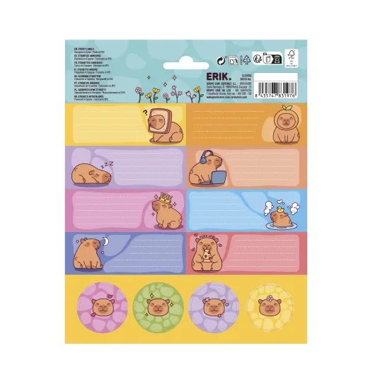 ETIQUETTES ADHESIVES CAPYBARA