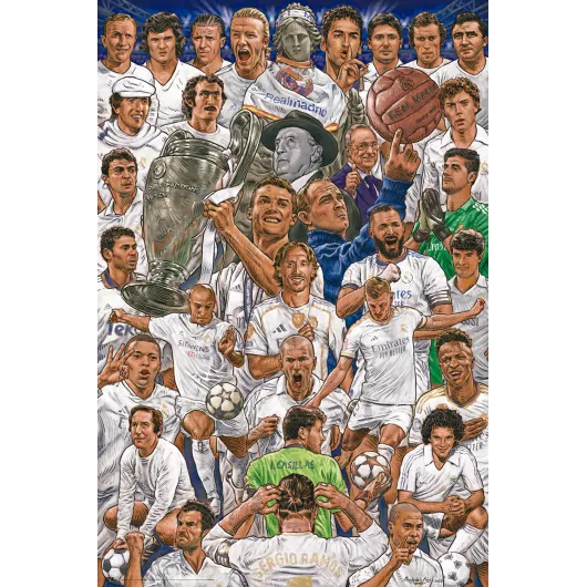 POSTER LÉGENDES DU REAL MADRID PAR MORALES DE LOS RIOS