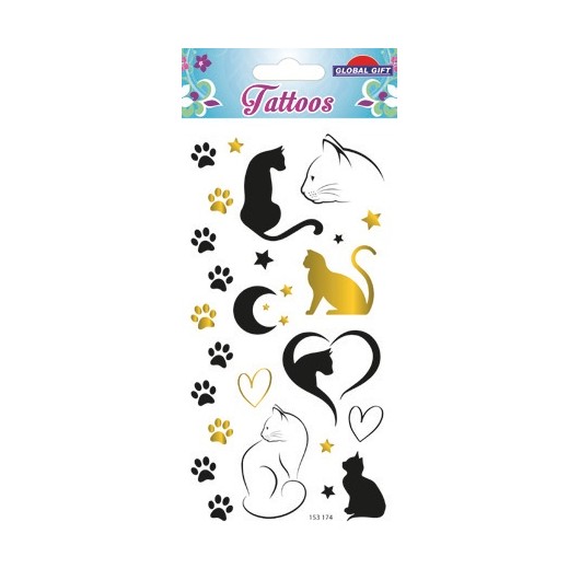 TATTOOS TEMPORAIRES CHATS ET EMPREINTES
