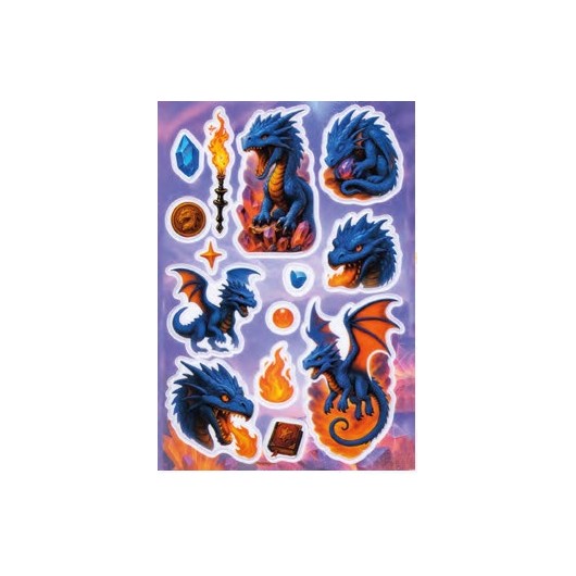 STICKERS MAGIC DRAGONS FANTASTIQUES PUFFY