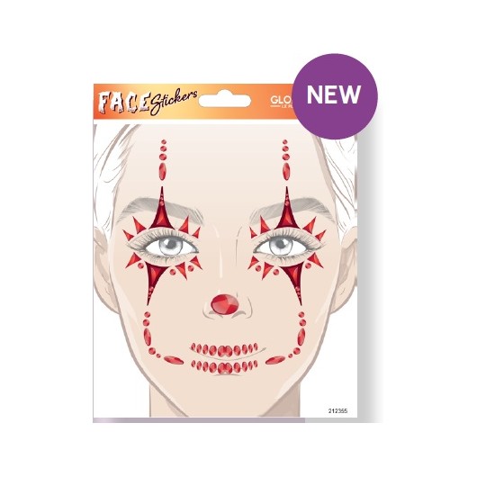 AUTOCOLLANTS MAQUILLAGE HALLOWEEN CLOWN DIABOLIQUE