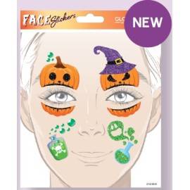 AUTOCOLLANTS MAQUILLAGE HALLOWEEN CITROUILLES ET POTIONS