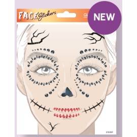 AUTOCOLLANTS MAQUILLAGE HALLOWEEN CATRINA