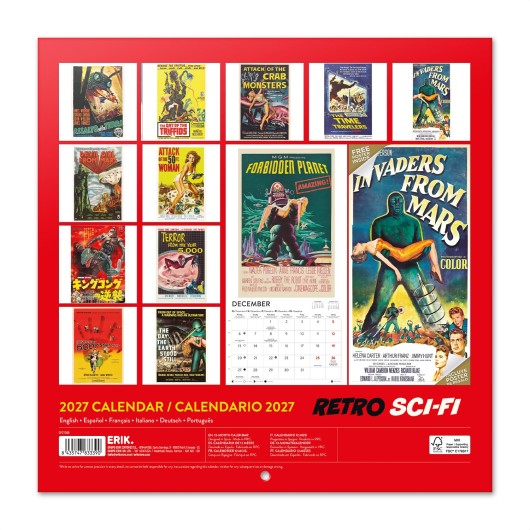 CALENDRIER 2027 30X30 SCIENCE FICTION RETRO