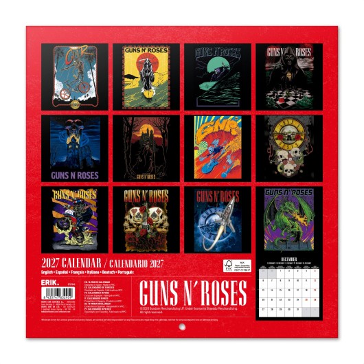 CALENDRIER 2027 30X30 GUNS N ROSES