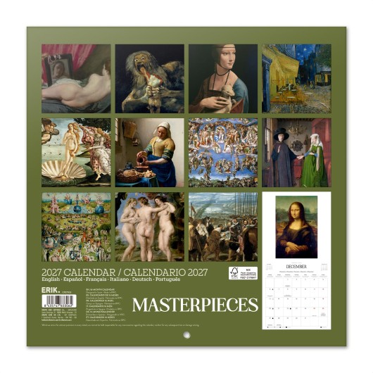 CALENDRIER 2027 30X30 OEUVRES D'ART