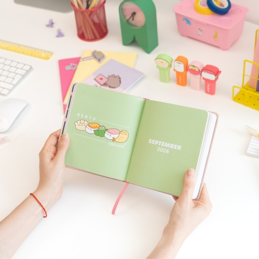 AGENDA SCOLAIRE 2026/2027 JOURNALIER M RELIÉ 11 MOIS PUSHEEN SUSHI ROLL