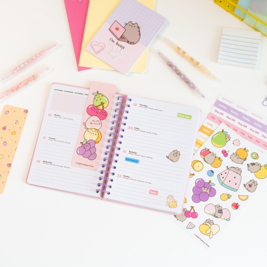 AGENDA SCOLAIRE 2026/2027 SEMAINIER A5 12 MOIS PUSHEEN FRUITS