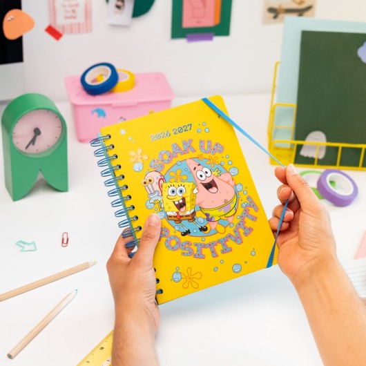 AGENDA SCOLAIRE 2026/2027 SEMAINIER A5 12 MOIS BOB L'EPONGE