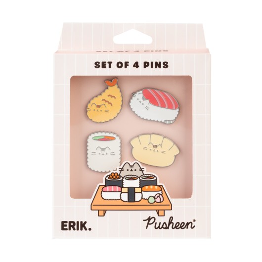 LOT DE 4 PINS PUSHEEN SUSHI ROLL