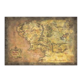 POSTER LE SEIGNEUR DES ANNEAUX CARTE DE LA TERRE DU MILIEU