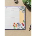 BLOC PLANIFICATEUR HEBDOMADAIRE A3 BOTANICAL WILD FLOWERS ALLEMAND KOKONOTE