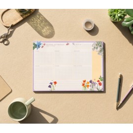 BLOC PLANIFICATEUR HEBDOMADAIRE A4 BOTANICAL WILD FLOWERS ITALIEN KOKONOTE 2