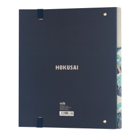 CLASSEUR 4 ANNEAUX HOKUSAI LA GRANDE VAGUE DE KANAGAWA 2