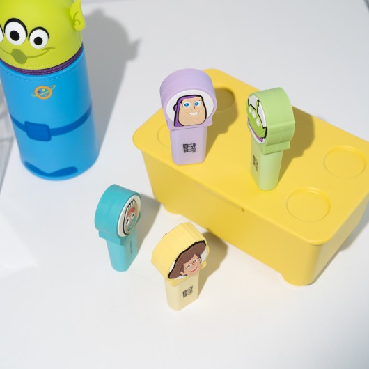 SET DE 4 SURLIGNEURS AVEC TOPPER DISNEY PIXAR TOY STORY