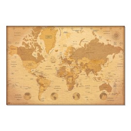 POSTER CARTE MONDE ES VINTAGE