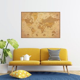POSTER CARTE MONDE ES VINTAGE 2