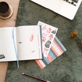 AGENDA SCOLAIRE 2026/2027 SEMAINIER A5 RELIÉ 17 MOIS HOKUSAI 2
