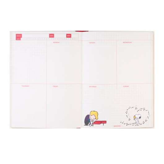 AGENDA SEMAINIER SANS DATE A5 SNOOPY