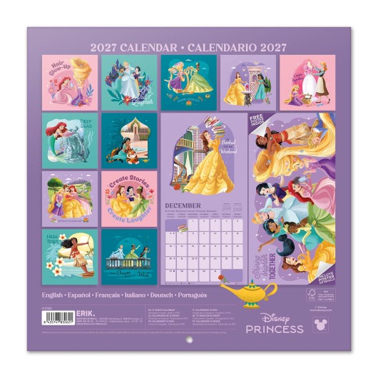 CALENDRIER 2027 30X30 DISNEY PRINCESSES
