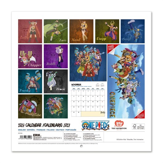 CALENDRIER 2027 30X30 ONE PIECE ELBAPH