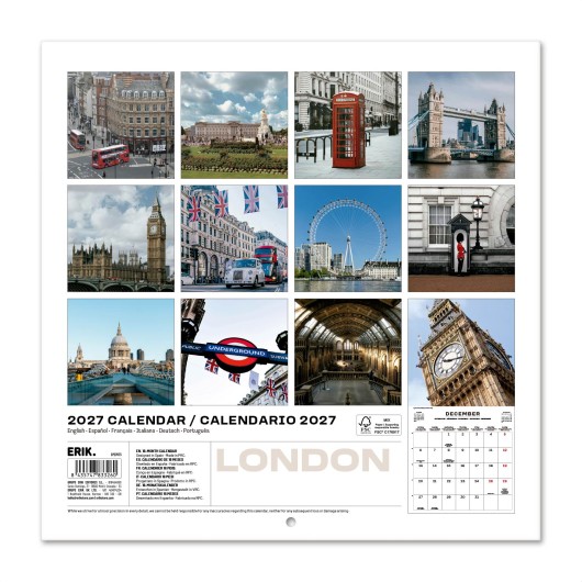 CALENDRIER 2027 30X30 LONDRES