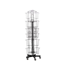 PRÉSENTOIR ROTATIF 4 FACES CALENDRIERS C-24  NOIR 16C+8SB (SANS MARCHANDISE)