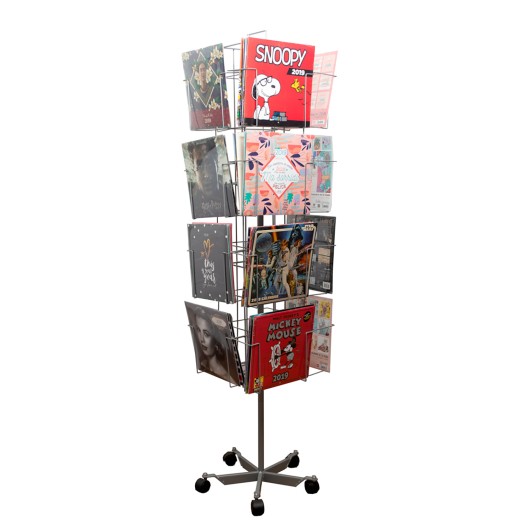 PRÉSENTOIR ROTATIF 4 FACES CALENDRIERS C-16 NOIR (SANS MARCHANDISE)
