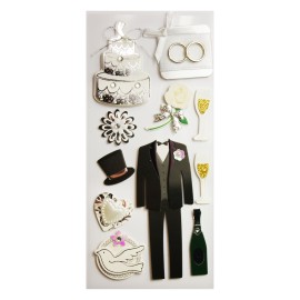 PEGATINAS SCENY SCRAP & DECO BODA EL RELIEVE 2