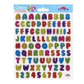 PEGATINAS CLASSY 3D LETRAS Y NUMEROS GLITTER