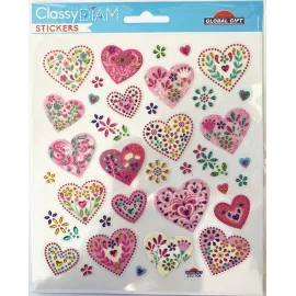 PEGATINAS CLASSY DIAM CORAZONES STRASS