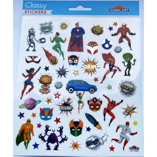 PEGATINAS CLASSY SUPERHEROES GLITTER