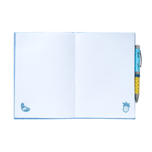 CUADERNO TAPA FELPA A5 PREMIUM CON BOLIGRAFO PROYECTOR DISNEY STITCH TROPICAL