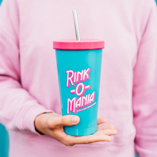 BICCHIERE IN ACCIAIO CON CANNUCCIA STRANGER THINGS - RINK-O-MANIA