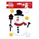 ADESIVI GEL DECO NATALE PUPAZZO E FIOCCHI DI NEVE