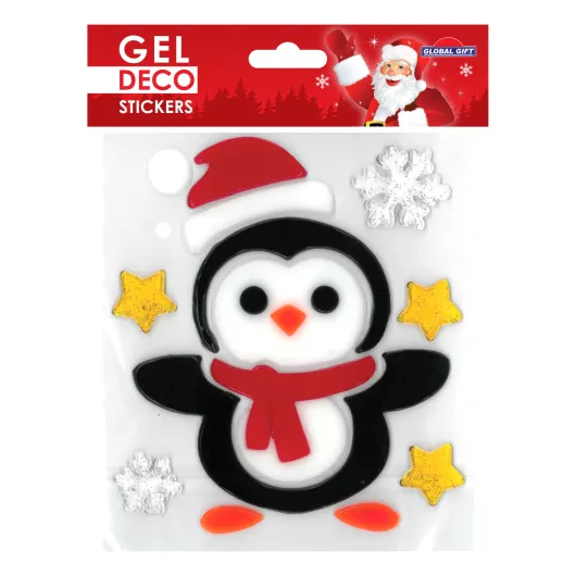 ADESIVI GEL DECO NATALE PINGUINO