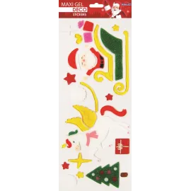 ADESIVI MAXI GEL DECO NATALE BABBO NATALE REGALI