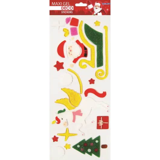 ADESIVI MAXI GEL DECO NATALE BABBO NATALE REGALI